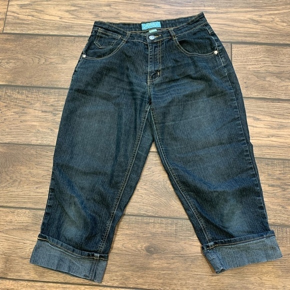 Jeanbay Stretch Capri Denim Jeans Size 4 Petite 4P - Picture 1 of 7
